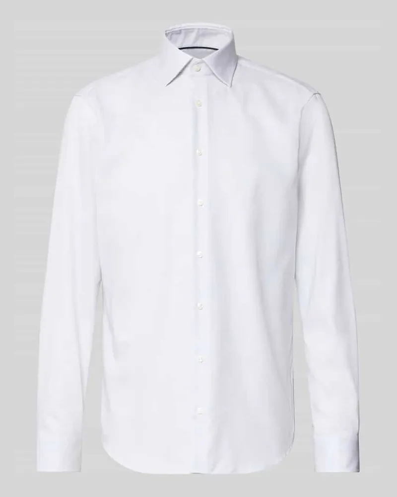 Christian Berg Regular Fit Business Hemd aus Baumwolle mit Kentkragen Silber