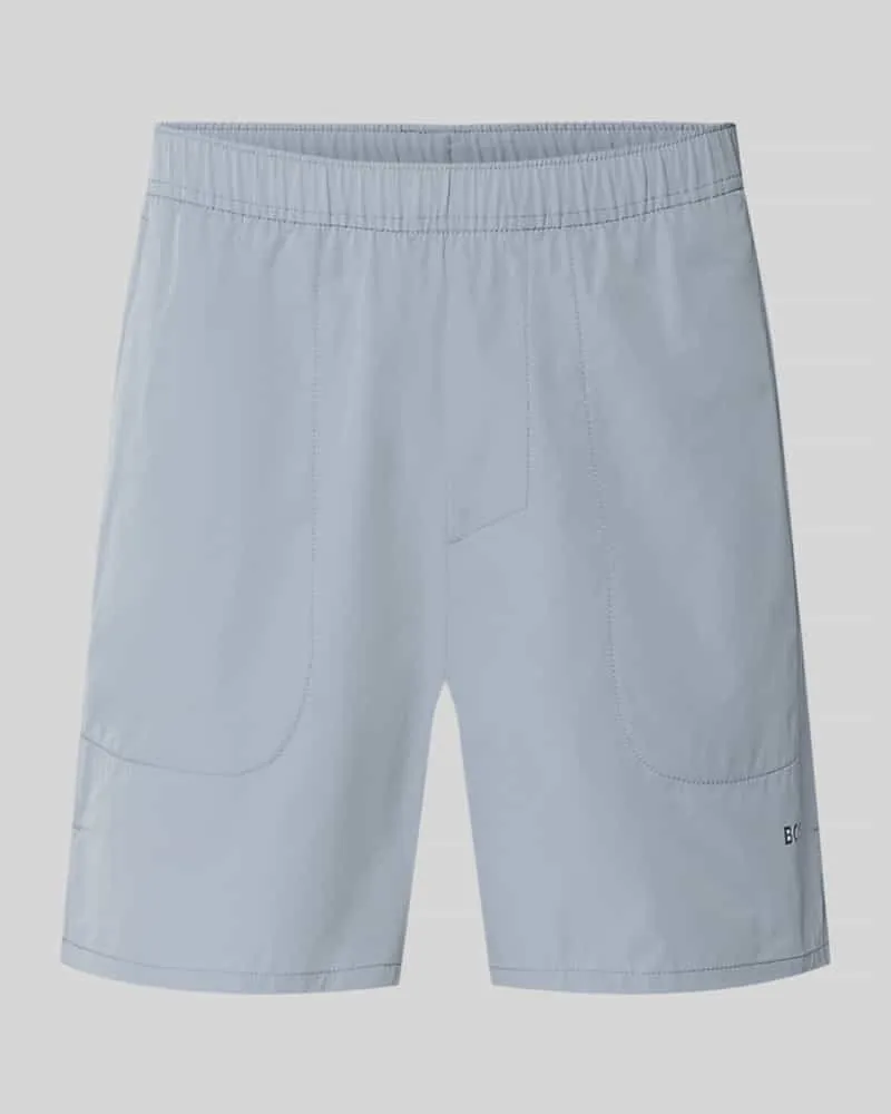HUGO BOSS Relaxed Fit Sportshorts mit elastischem Bund Rauchblau