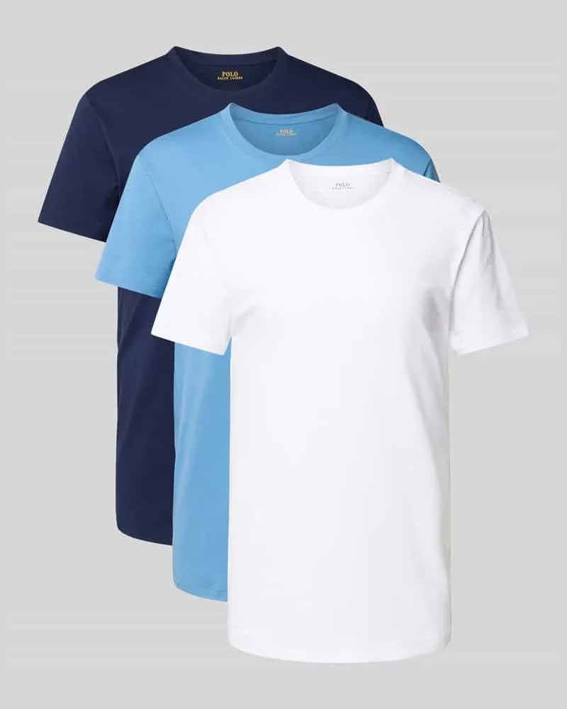 Ralph Lauren Regular Fit T-Shirt Modell 'Crew' im 3er-Pack Jeansblau