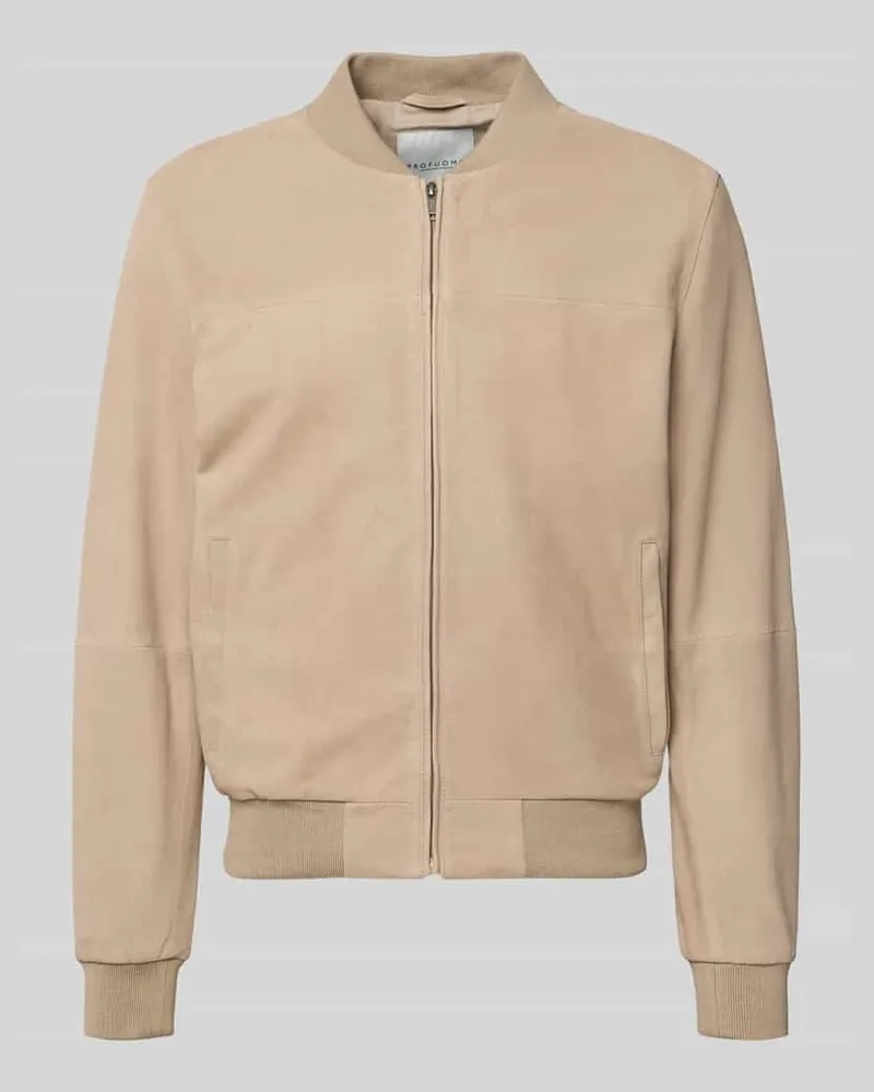 Profuomo Bomberjacke aus Ziegenleder Beige