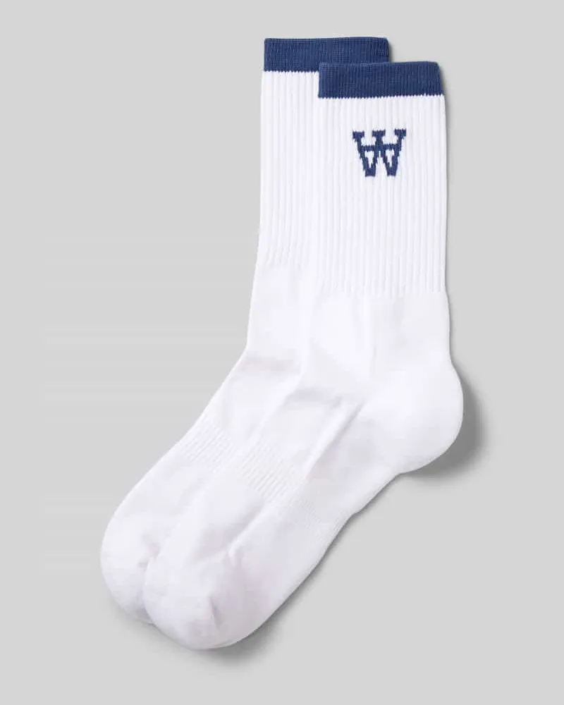 Wood Wood Socken mit elastischem Rippenbündchen und Logo 