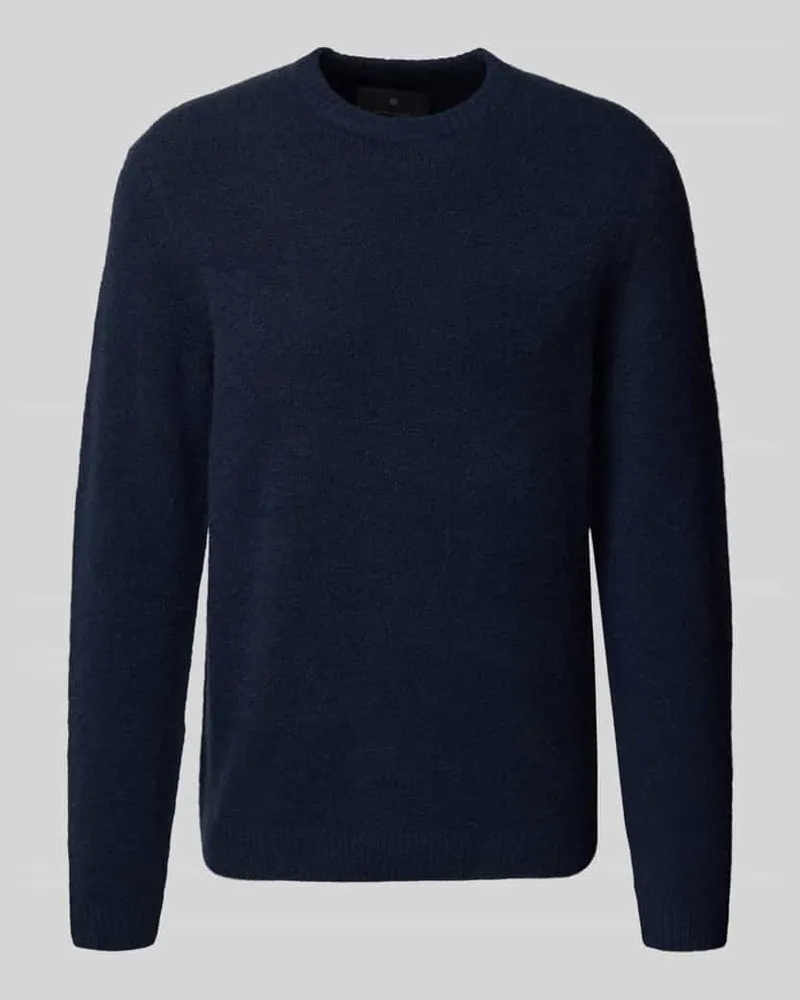 Jack & Jones Strickpullover mit gerippten Abschlüssen Modell 'BLASIMON Marine