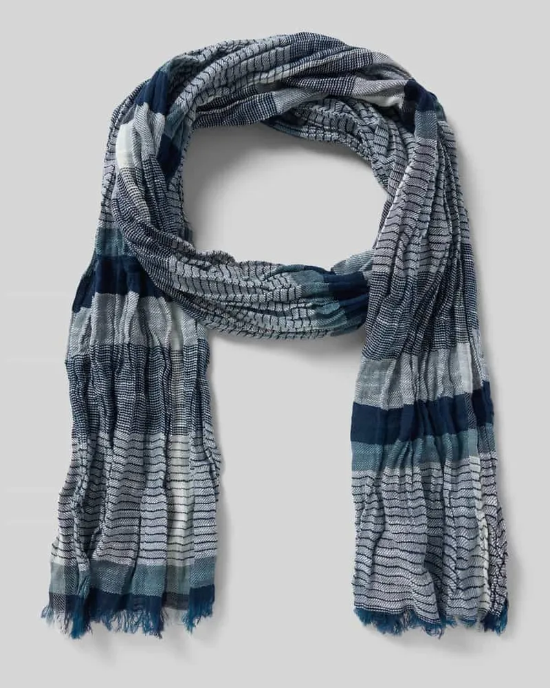 Camel Active Schal aus reiner Baumwolle Dunkelblau