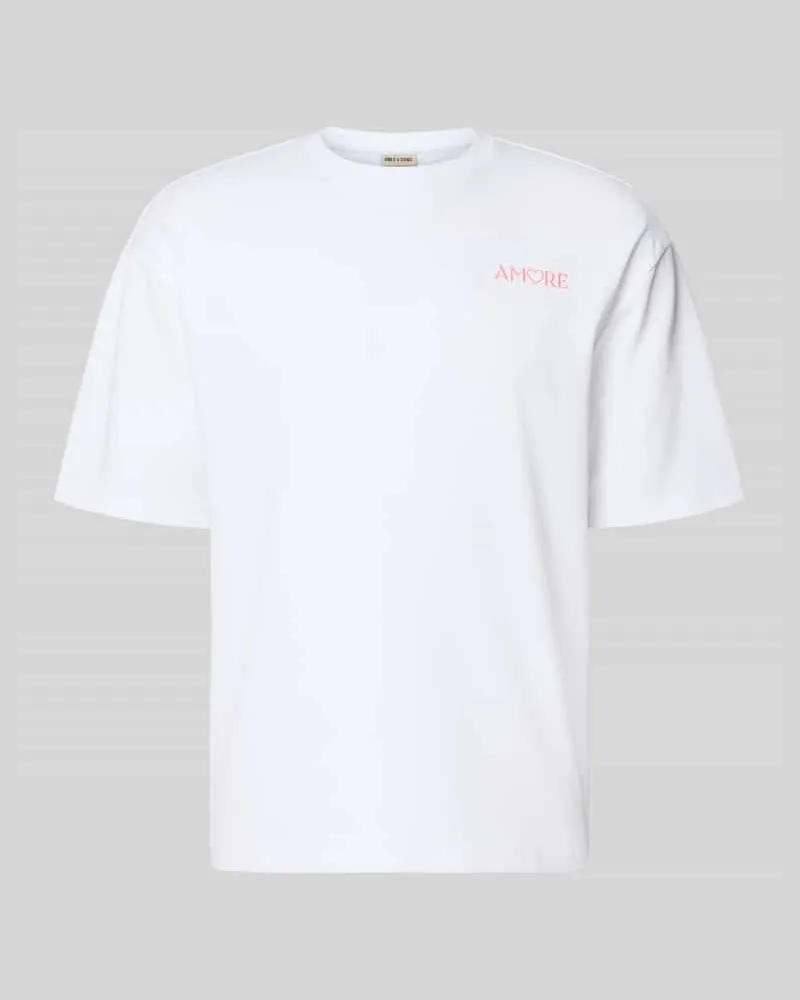 Only & Sons Regular Fit T-Shirt aus reiner Baumwolle Modell 'CASPIAN AIRFLEX AMORE Weiss