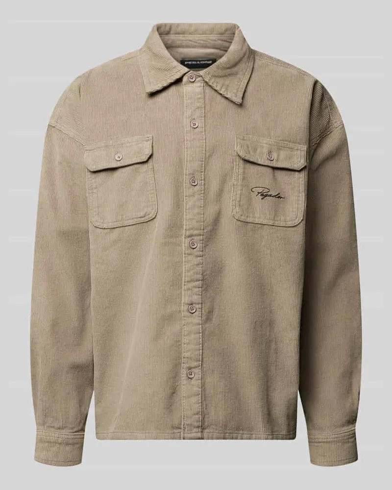 PEGADOR Freizeithemd mit Knopfleiste Hellgrau