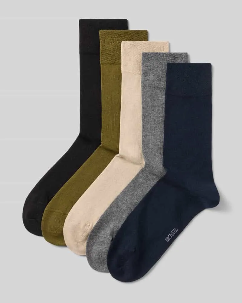 McNeal Socken im 5er-Pack mit gerippten Bündchen Oliv