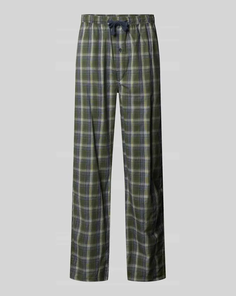 Tom Tailor Pyjama-Hose mit elastischem Tunnelzugbund Dunkelgruen