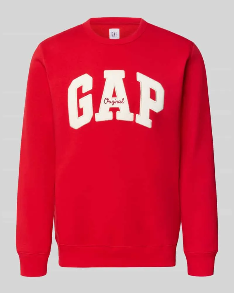 GAP Sweatshirt mit Logo und Rundhalsausschnitt Rot