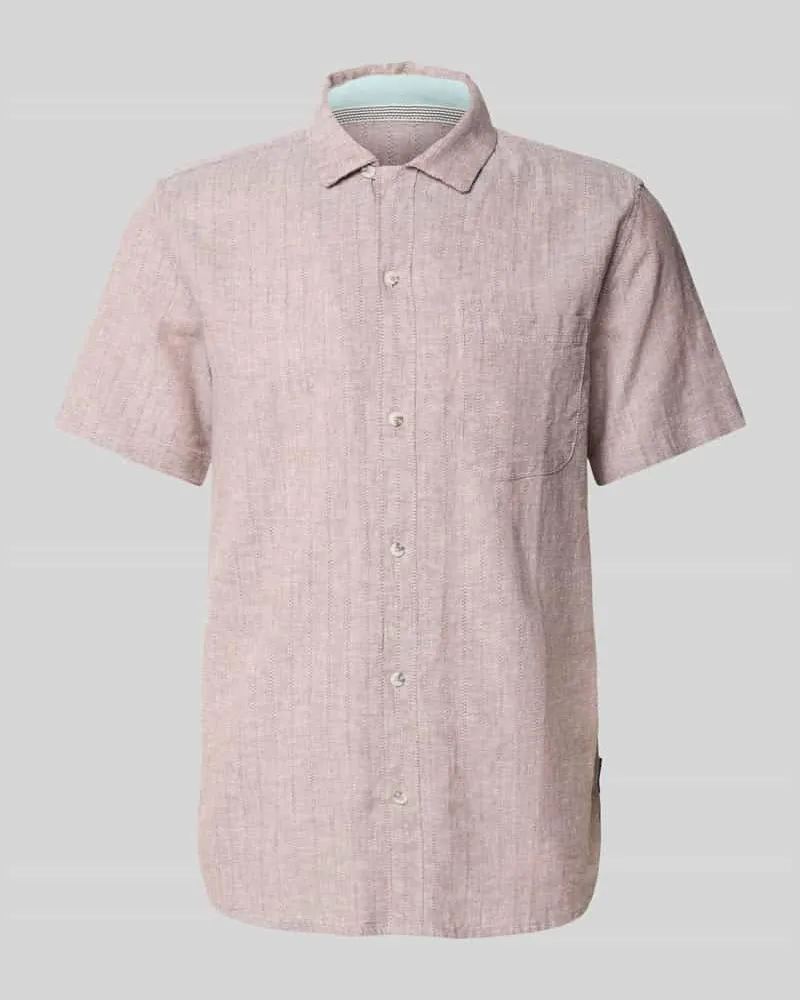 Tom Tailor Regular Fit Freizeithemden aus Leinen-Baumwoll-Mix Sand