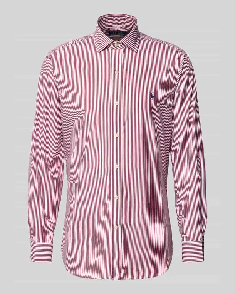 Ralph Lauren Custom Fit Business-Hemd mit Knopfleiste Bordeaux