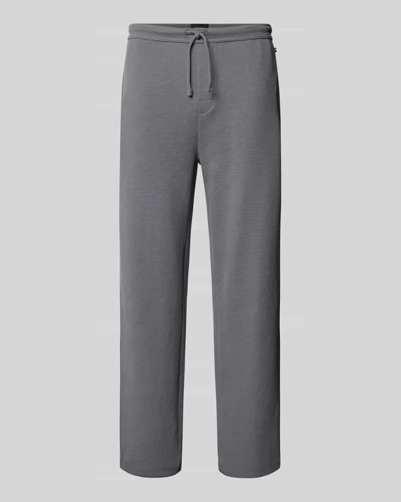 HUGO BOSS Relaxed Fit Sweatpants aus Baumwoll-Mix Dunkelgrau