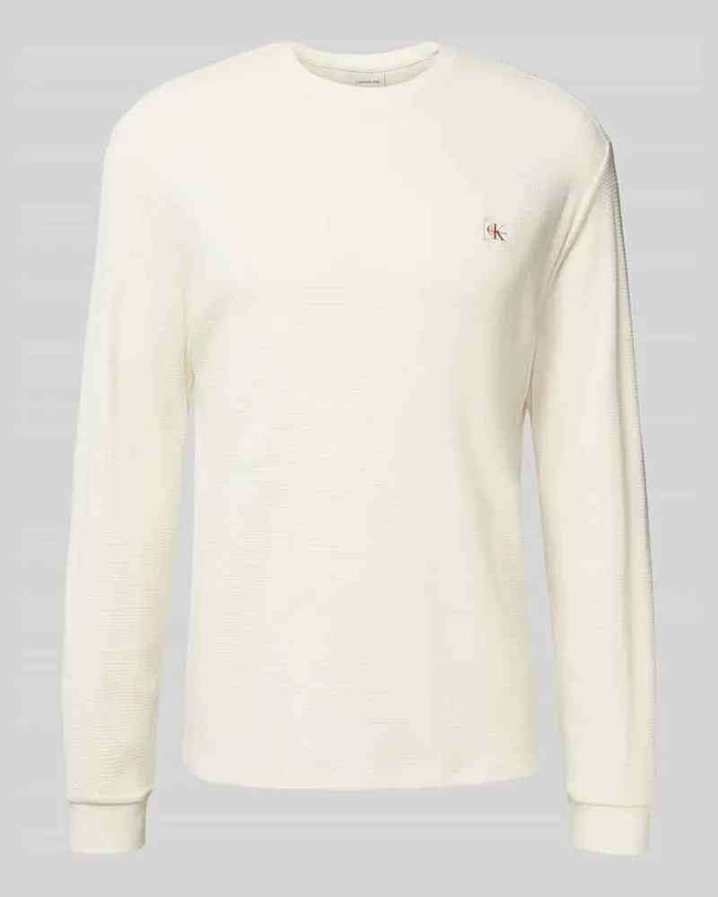 Calvin Klein Longsleeve mit Label-Detail Offwhite