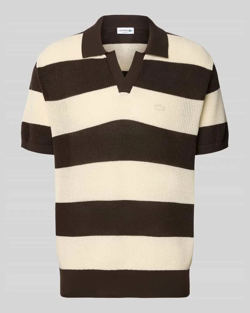Lacoste Regular Fit Poloshirt aus reiner Baumwolle Dunkelbraun