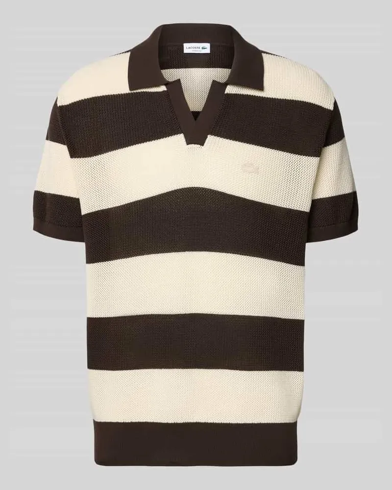 Lacoste Regular Fit Poloshirt aus reiner Baumwolle Dunkelbraun