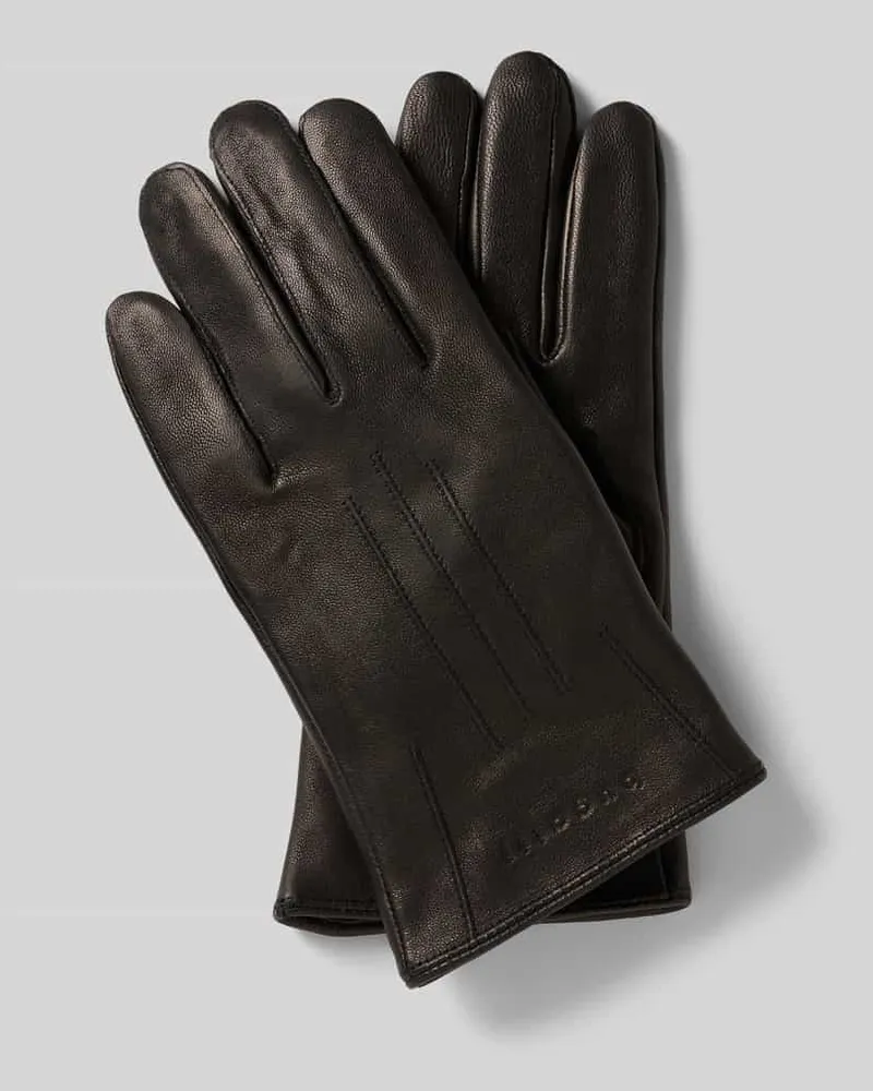 Bugatti Handschuhe mit Label-Detail Black