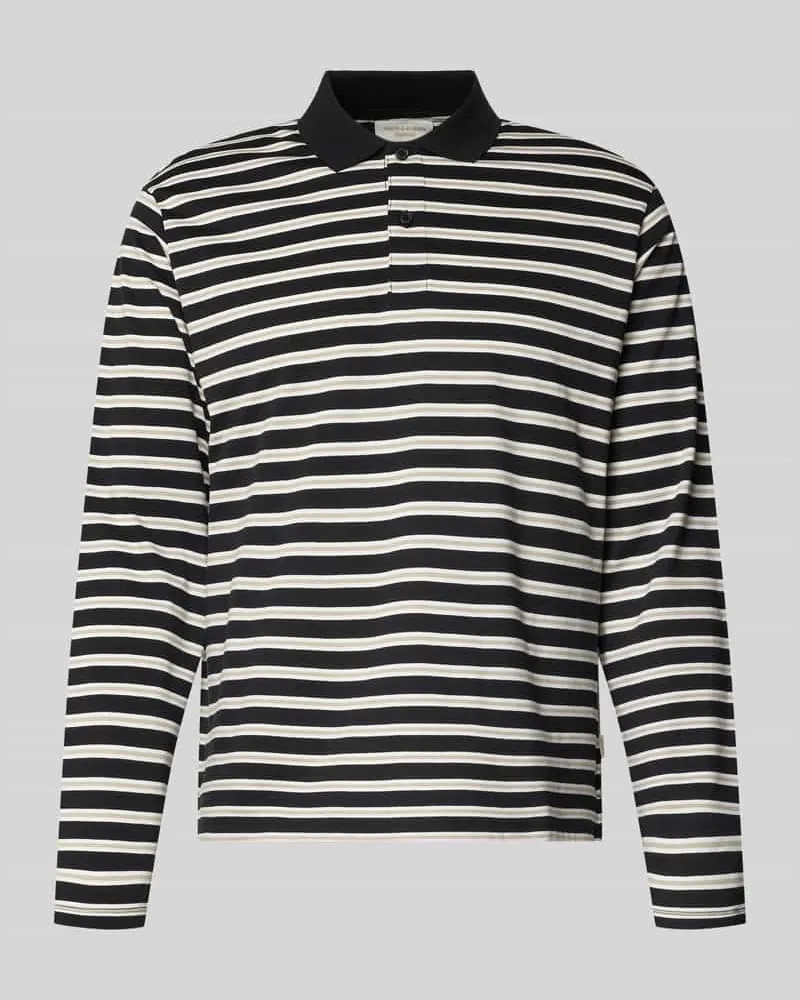 Jack & Jones Regular Fit Poloshirt mit Streifenmuster Modell 'CASSIS Black