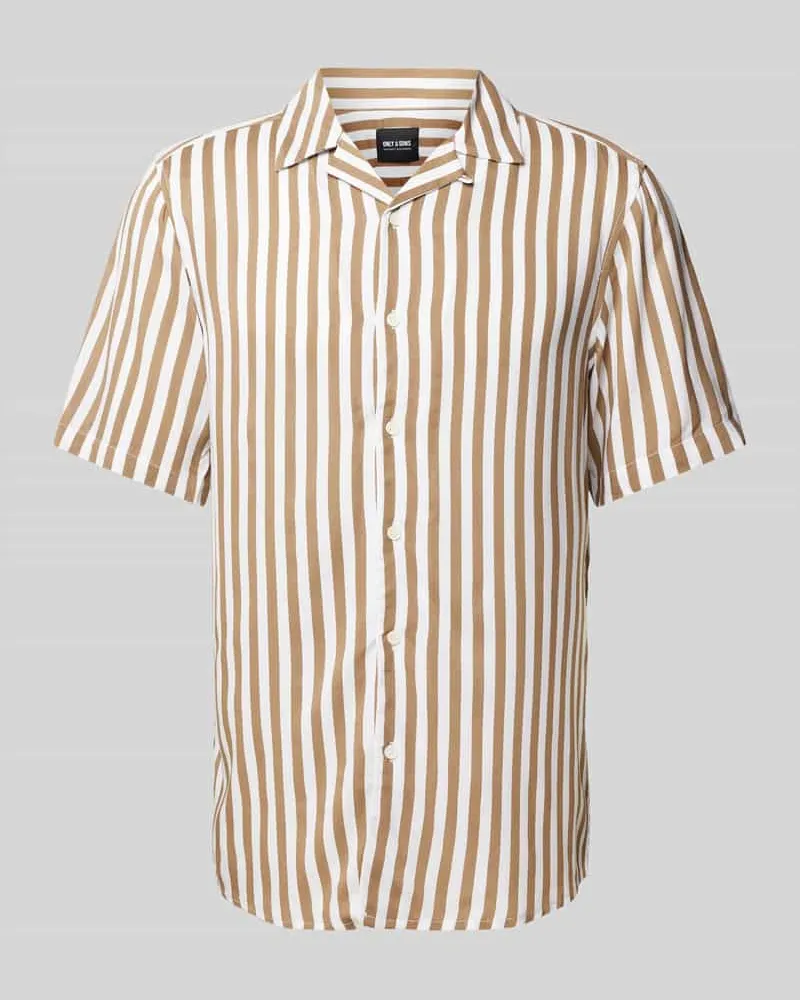 Only & Sons Freizeithemd aus Viskose mit Reverskragen Modell 'WAYNE Beige