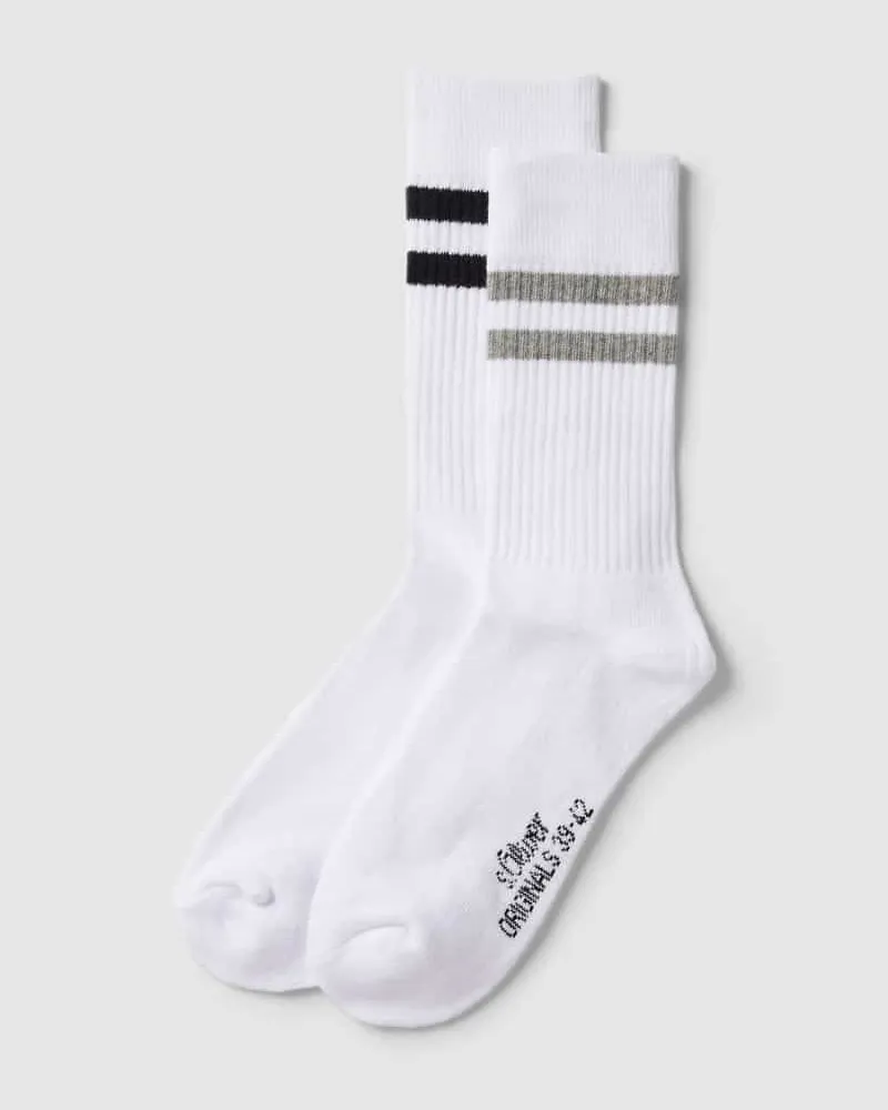 S.Oliver Socken mit Kontraststreifen im 2er-Pack Weiss
