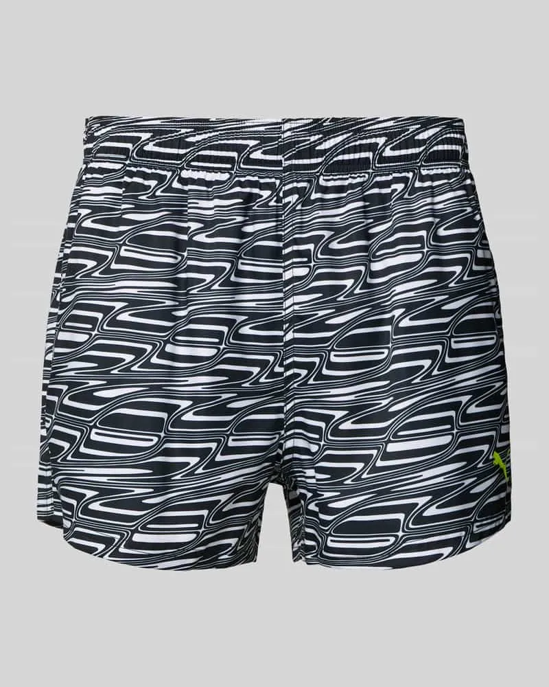 Puma Slim Fit Badeshorts mit Logo-Print 