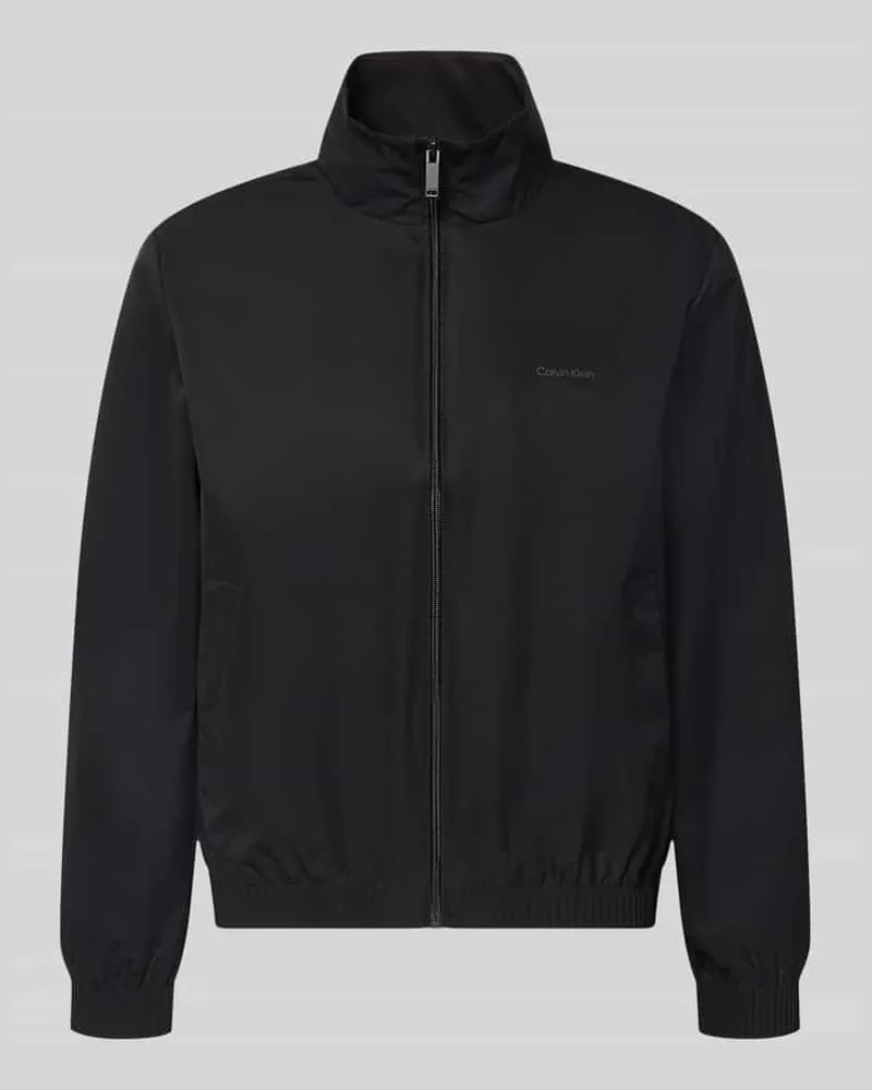 Calvin Klein Jacke mit Stehkragen und Logo Black