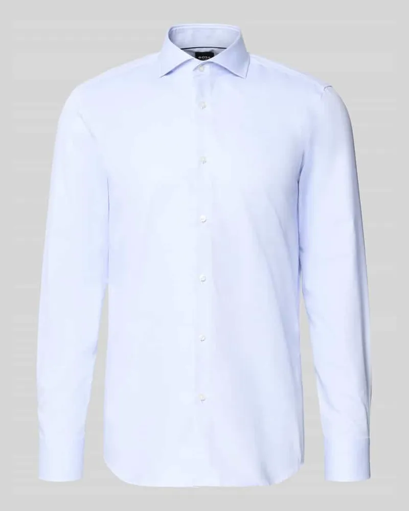 HUGO BOSS Slim Fit Businesshemd aus reiner Baumwolle Modell 'H-HANK-Sp-B1 Bleu