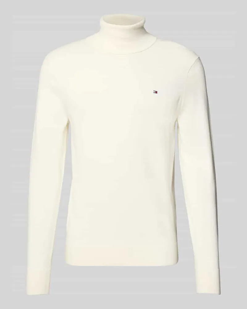 Tommy Hilfiger Regular Fit Rollkragenpullover aus Baumwoll-Kaschmir-Mix Offwhite