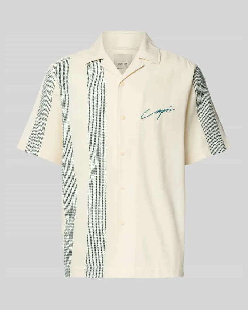 Only & Sons Freizeithemd mit Knopfleiste Modell 'SEIO Offwhite