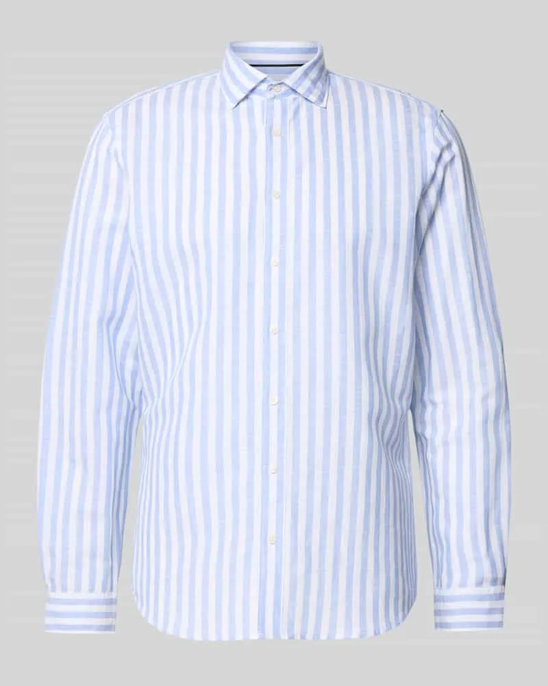 JAKE*S Slim Fit Freizeithemd aus Leinen-Mix 