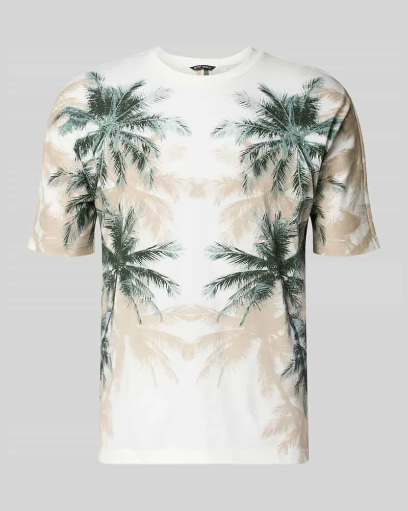 Antony Morato Slim Fit T-Shirt mit floralem Allover-Print Offwhite