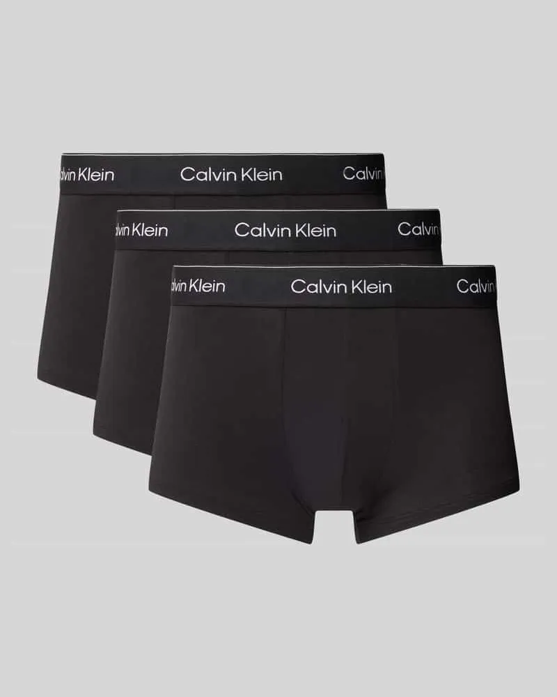 Calvin Klein Trunks mit elastischem Label-Bund im 3er-Pack Black