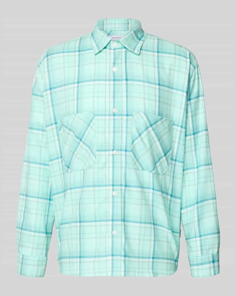 Edwin Jeans Modern Fit Freizeithemd mit Brusttaschen Modell 'ACE Tuerkis