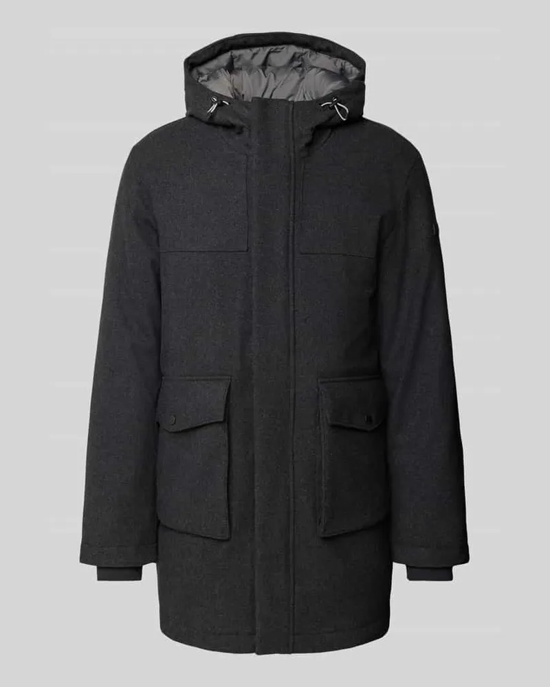 S.Oliver Relaxed Fit Parka aus Woll-Mix mit Kapuze 