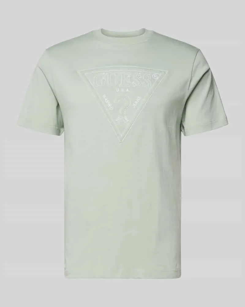 Guess T-Shirt mit Logo und Rundhalsausschnitt Mint