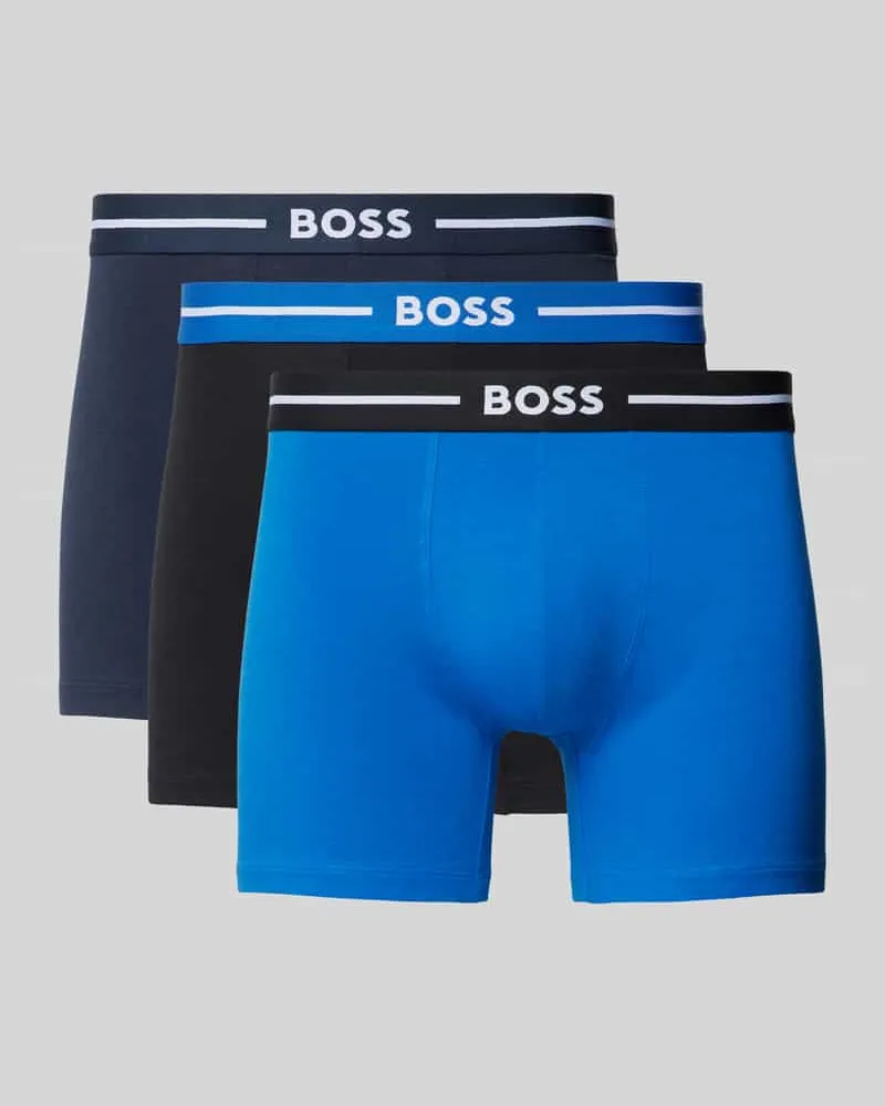 HUGO BOSS Boxershorts mit elastischem Logo-Bund im 3er-Pack Royal