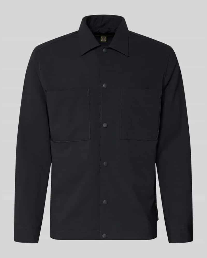 Marc O'Polo Regular Fit Overshirt mit Baumwoll-Anteil -  × DFB Travel Collection Dunkelblau
