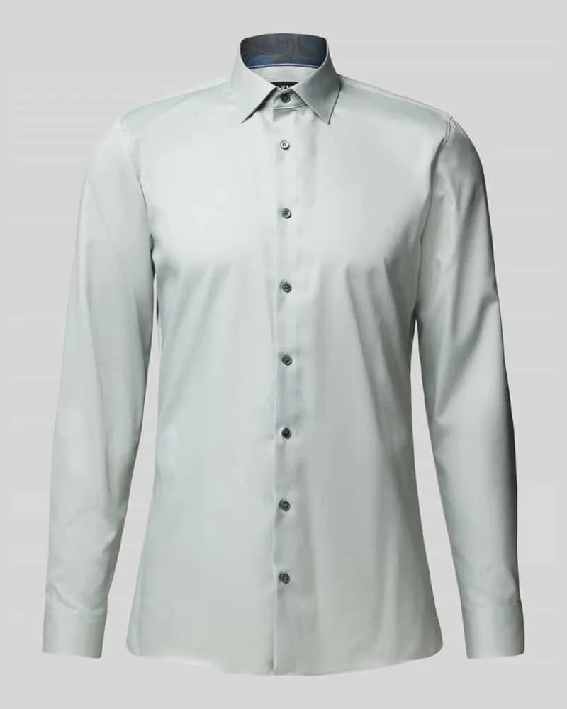 Olymp Super Slim Fit Business-Hemd mit Kentkragen Silber