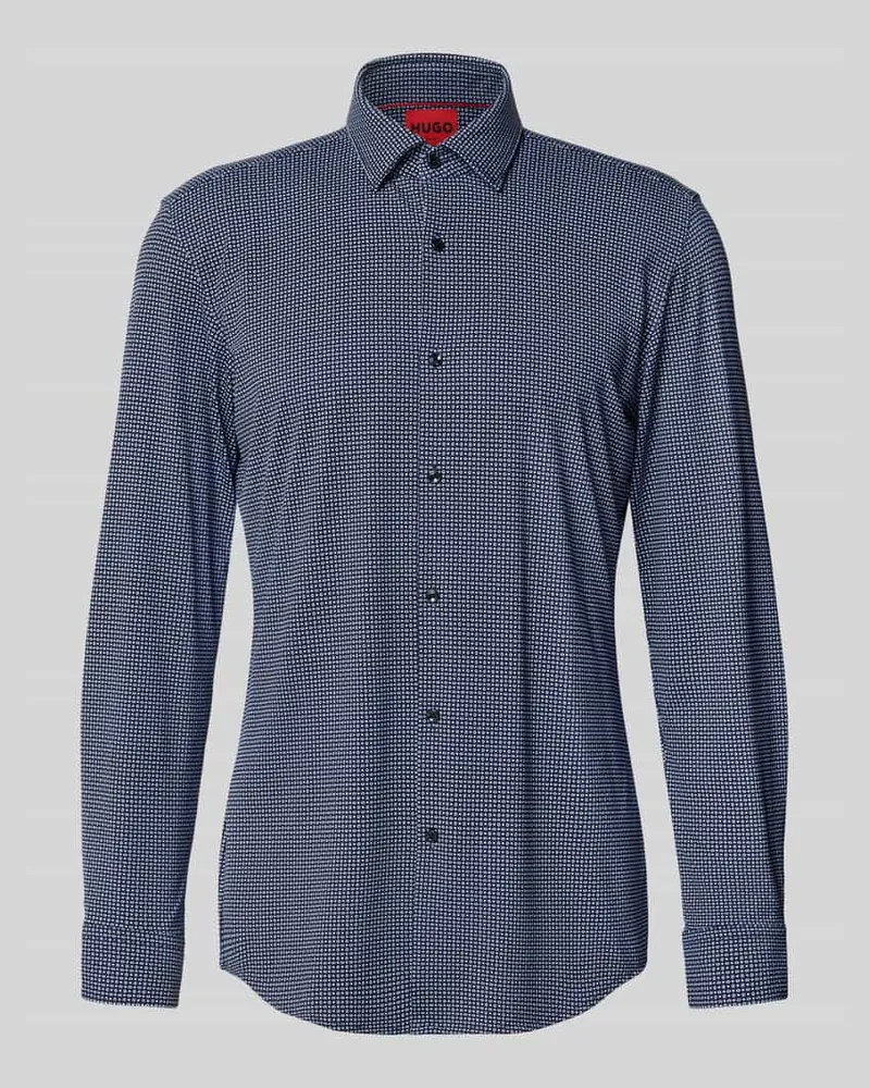 HUGO BOSS Slim Fit Businesshemd mit Kentkragen Modell 'KENNO Marine