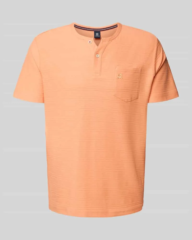 Lerros T-Shirt mit Brusttasche und Label-Stitching Modell 'SERAFINO Orange