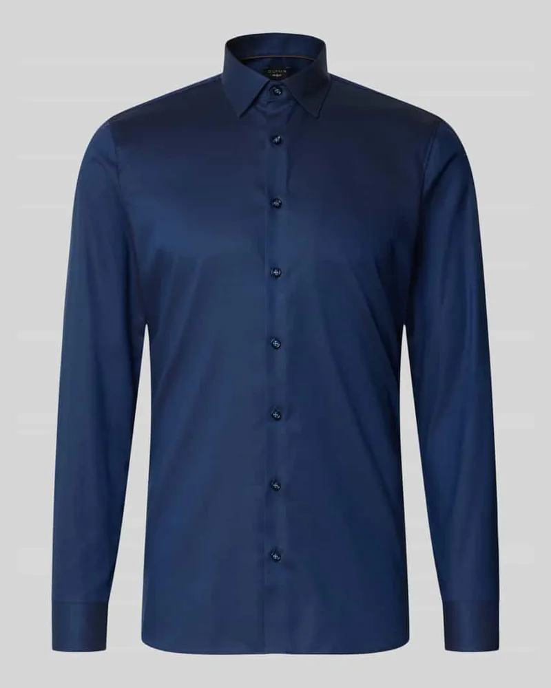 Olymp Super Slim Fit Business-Hemd mit Kentkragen Marine