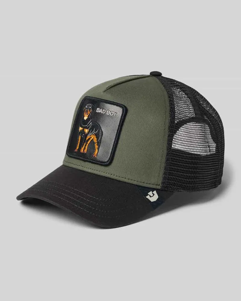Goorin Bros. Trucker Cap mit Stitching Modell 'Bad Boy Dunkelgruen