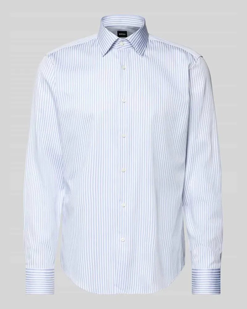 HUGO BOSS Regular Fit Businesshemd aus reiner Baumwolle Modell 'JOE Bleu