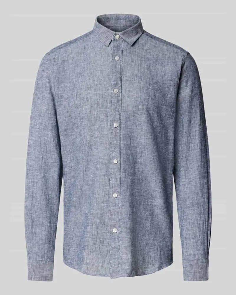 Only & Sons Slim Fit Leinenhemd mit Kentkragen Modell 'CAIDEN 