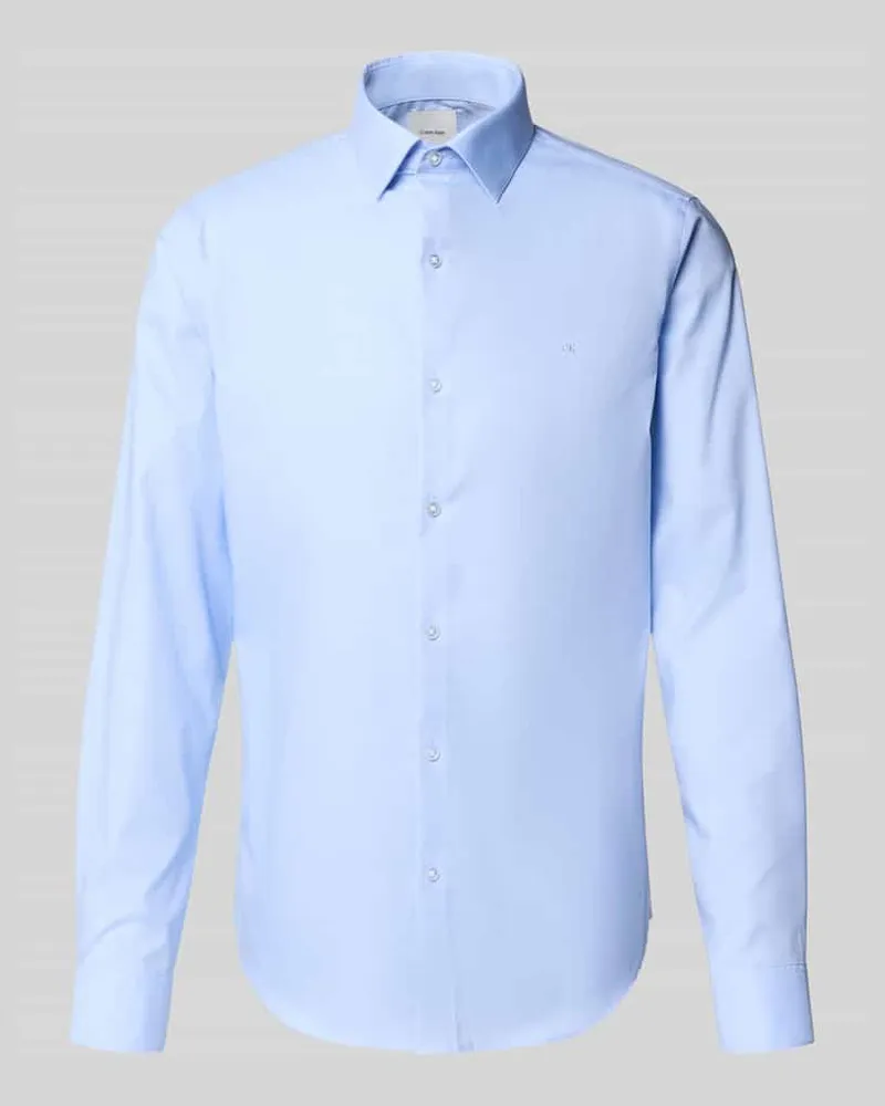 Calvin Klein Slim Fit Business-Hemd mit Kentkragen Bleu