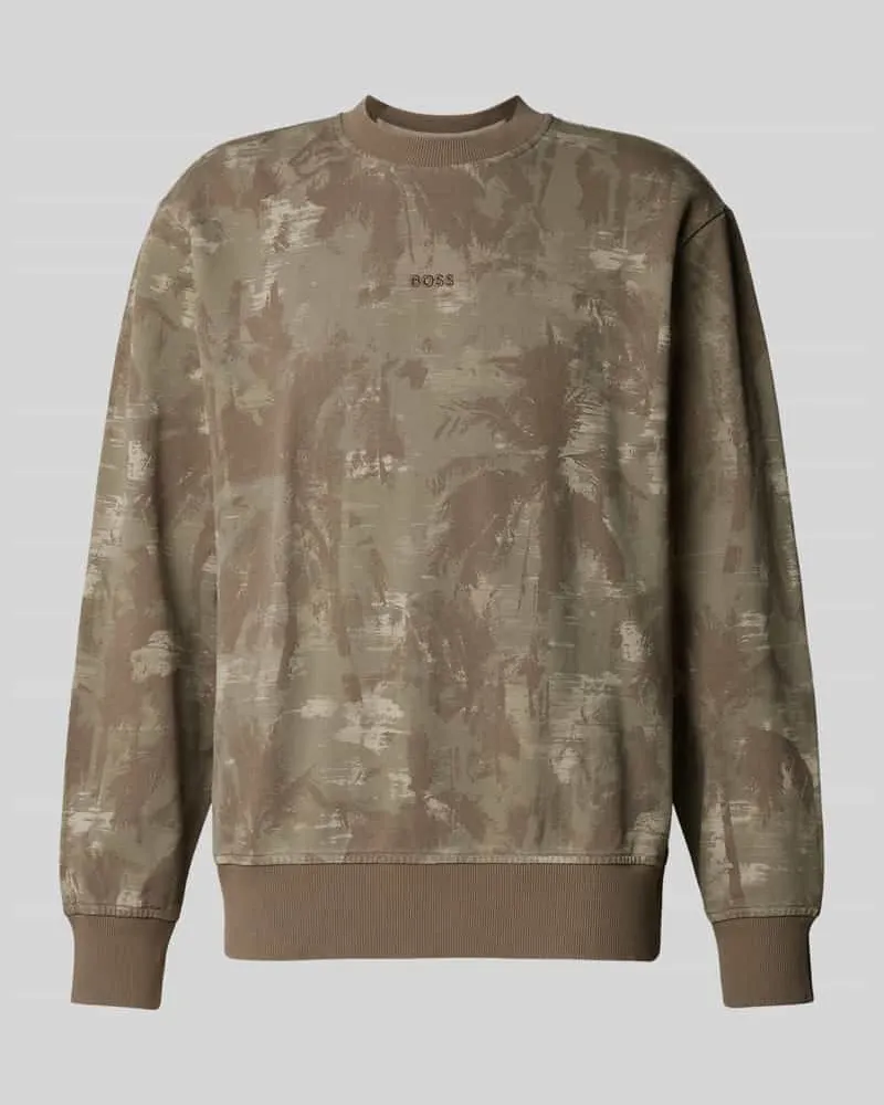 HUGO BOSS Sweatshirt mit Label-Stitching Beige