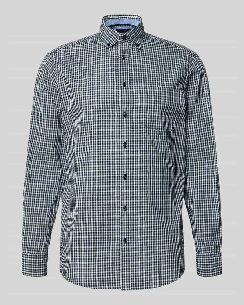 Christian Berg Freizeithemd mit Knopfleiste Oliv