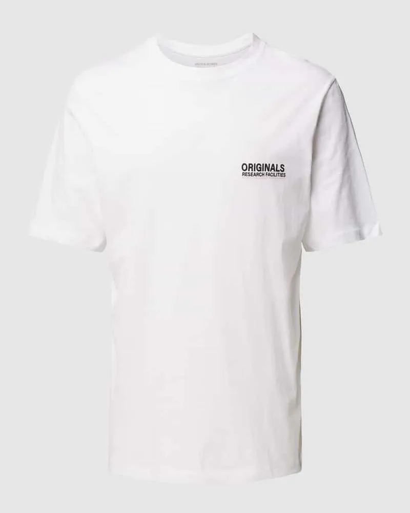 Jack & Jones T-Shirt mit Motiv-Print Modell 'RECIPE Weiss