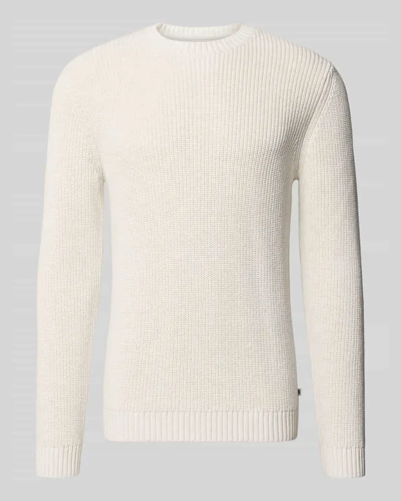 S.Oliver Regular Fit Strickpullover aus reiner Baumwolle Offwhite