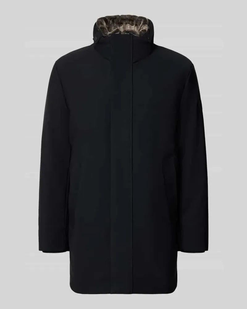Strellson Regular Fit Parka mit abnehmbarem Kunstfellbesatz Modell 'Flex Black