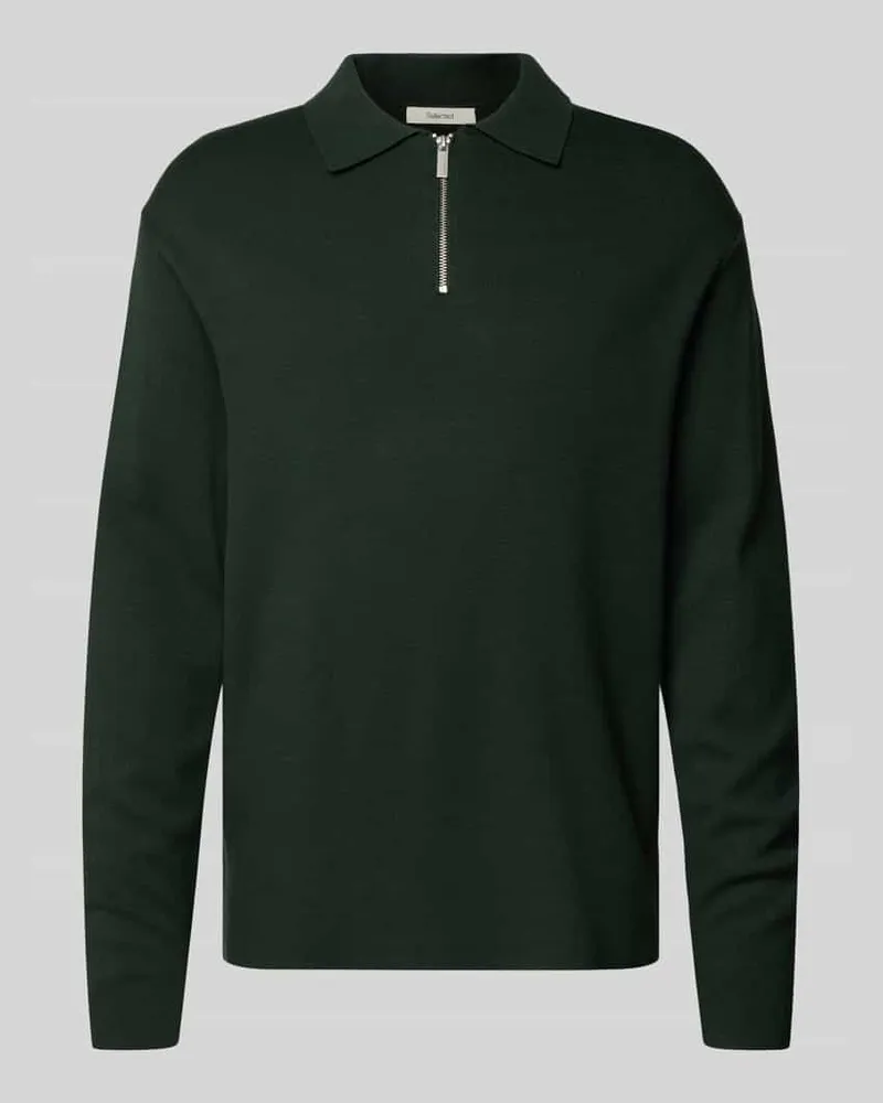 Selected Homme Relaxed Fit Strickpullover aus Viskose-Mix Modell 'TELLER Dunkelgruen