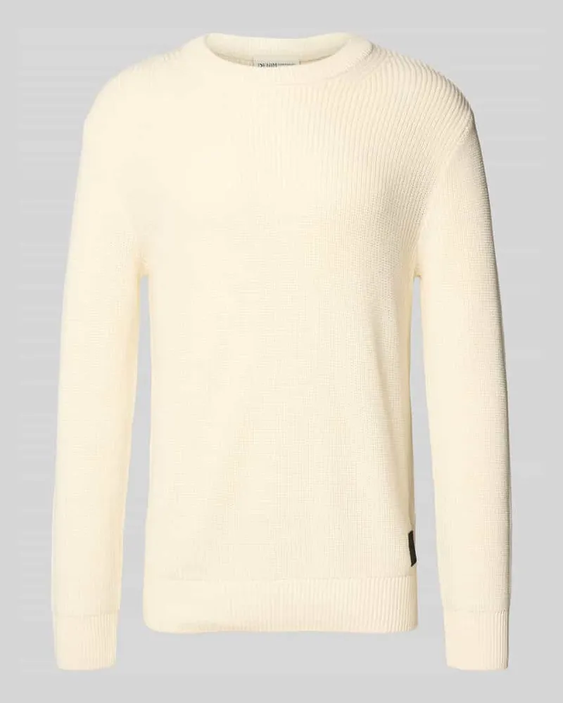 Tom Tailor Relaxed Fit Strickpullover aus Baumwoll-Mix Offwhite